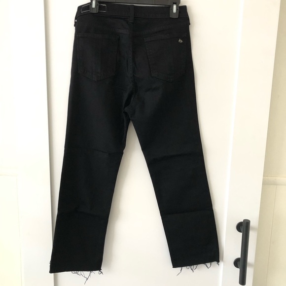 Rag & Bone Black Nina High-Rise Stove Pipe Straight Jeans 30 - Picture 5 of 13